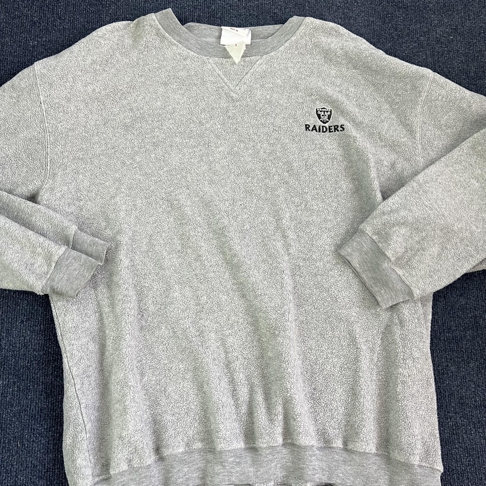 Raiders Sweatshirt Mens XL Gray NFL Football Pullover Crewneck Fleece Top